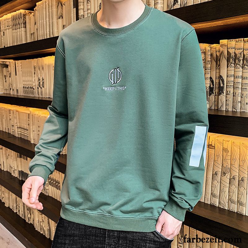 Hoodie Herren Kleider Unteres Hemd Herbst Schüler Trend Lange Ärmel Schwarz