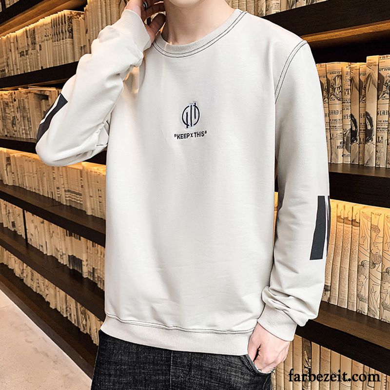 Hoodie Herren Kleider Unteres Hemd Herbst Schüler Trend Lange Ärmel Schwarz