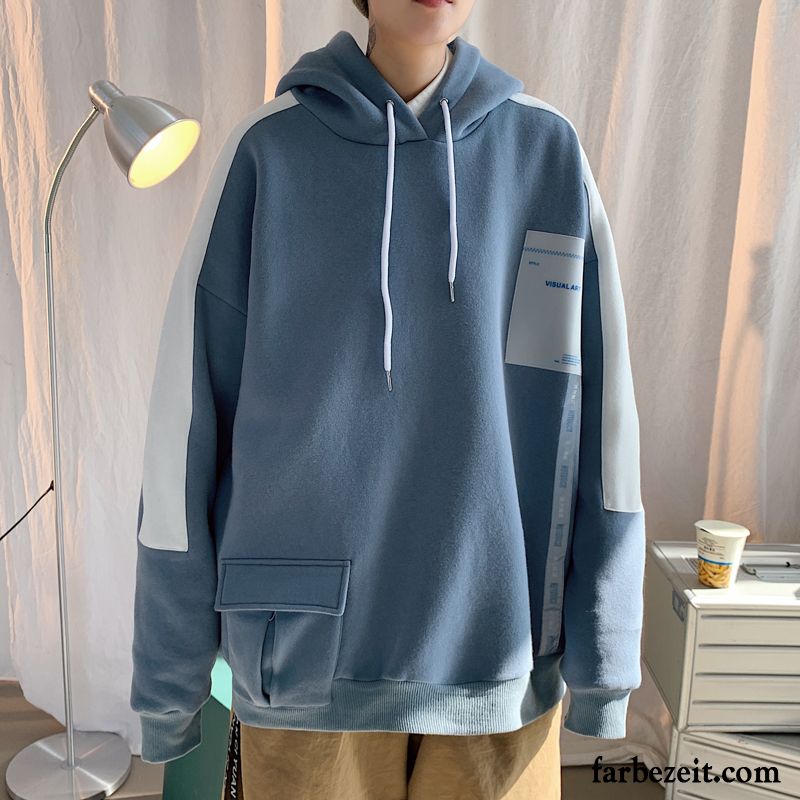 Hoodie Herren Mantel Trend Mit Kapuze Hoodies Feder Herbst Blau