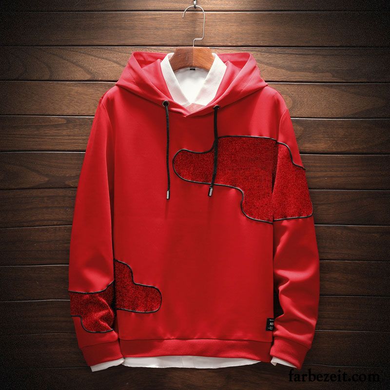 Hoodie Herren Mit Kapuze Herbst Hoodies Trend Überzieher Schlank Schwarz