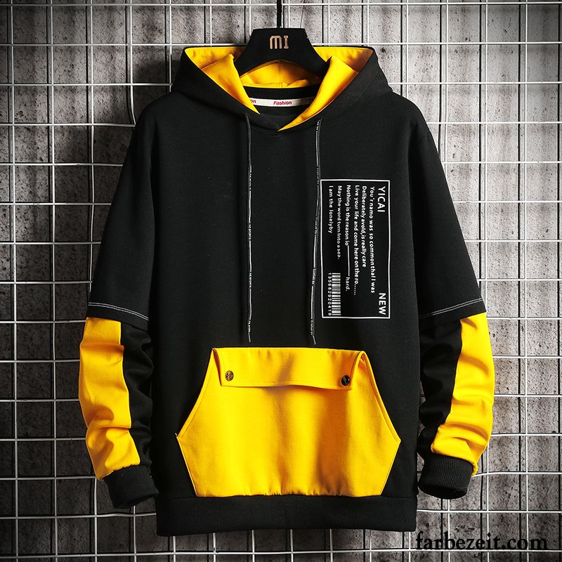 Hoodie Herren Mit Kapuze Trend Überzieher Feder Herbst Mantel Weiß