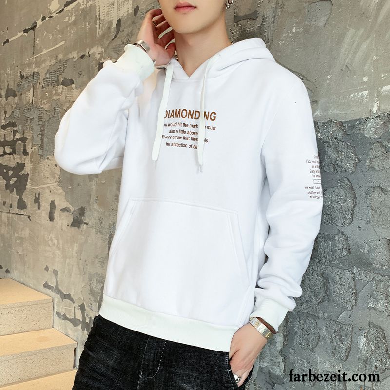 Hoodie Herren Mode Trend Schüler Lange Ärmel Hoodies Neu Weiß