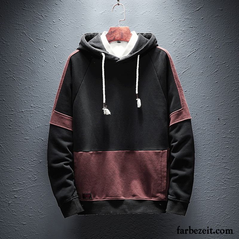 Hoodie Herren Neu Hoodies Mit Kapuze Feder Herbst Lange Ärmel Schwarz