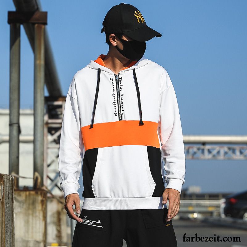 Hoodie Herren Persönlichkeit Mode Neu Mit Kapuze Lange Ärmel Hoodies Orange