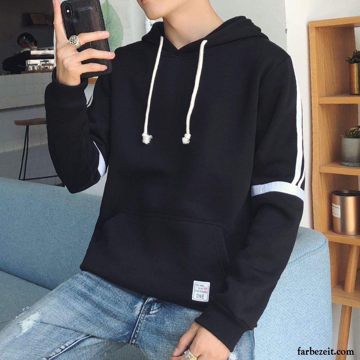 Hoodie Herren Schüler Überzieher Pullovers Hoodies Trend Mit Kapuze Braun