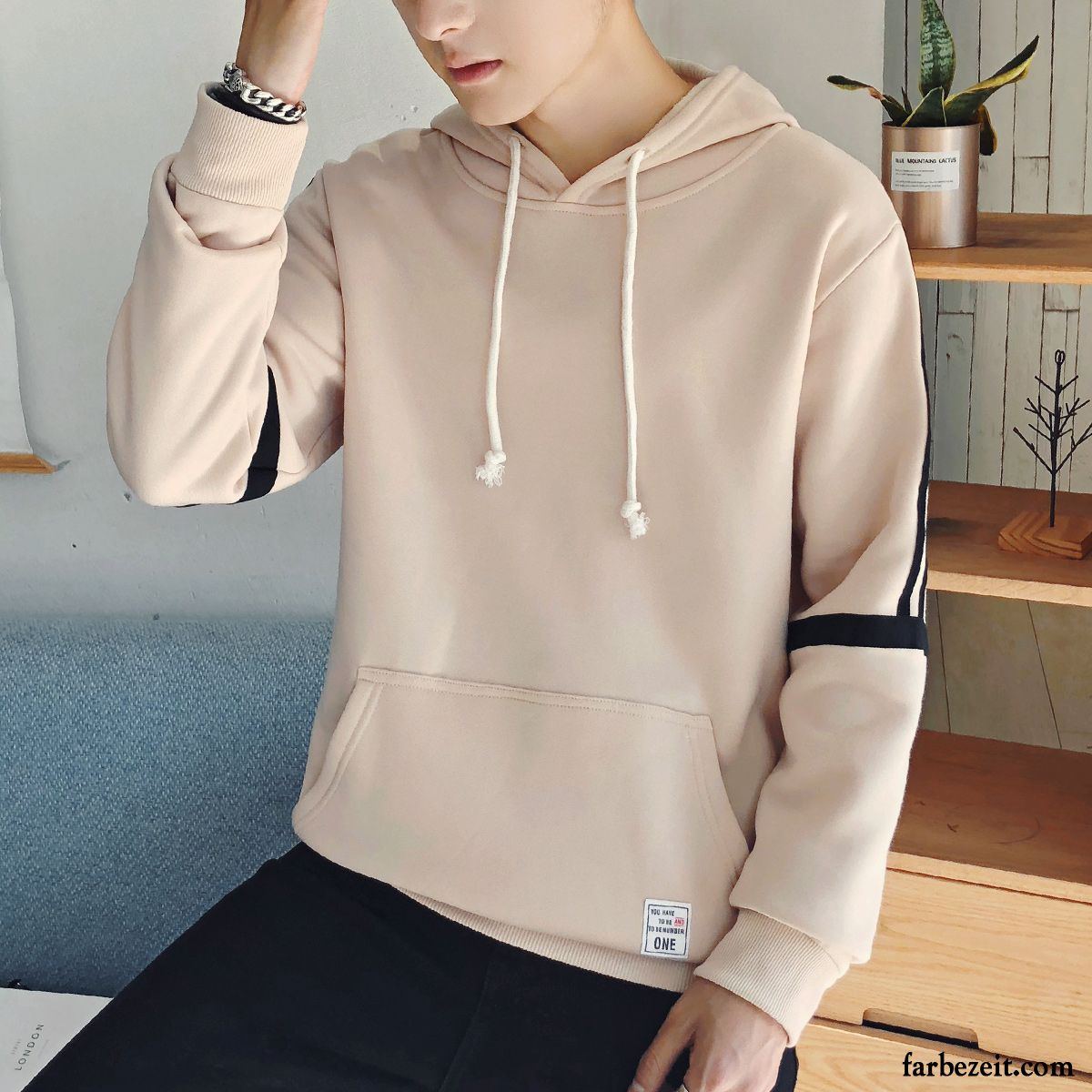 Hoodie Herren Schüler Überzieher Pullovers Hoodies Trend Mit Kapuze Braun