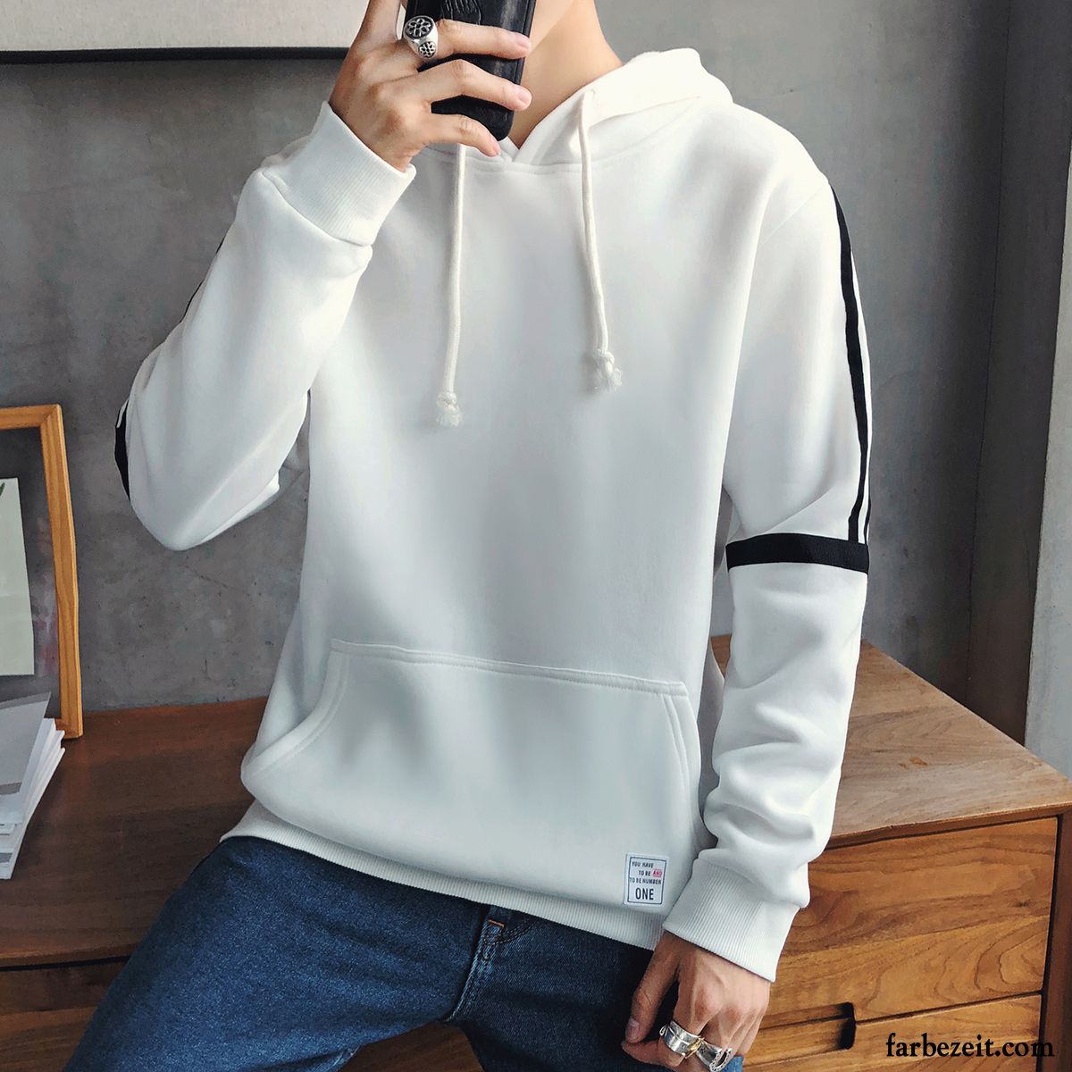 Hoodie Herren Schüler Überzieher Pullovers Hoodies Trend Mit Kapuze Braun