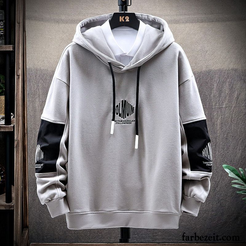 Hoodie Herren Trend Hoodies Mantel Mit Kapuze Neu Feder Schwarz