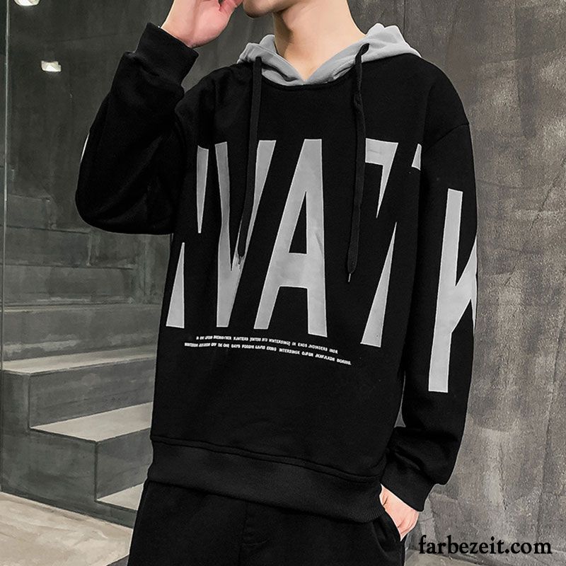 Hoodie Herren Trend Überzieher Lose Hoodies Freizeit Feder Grün