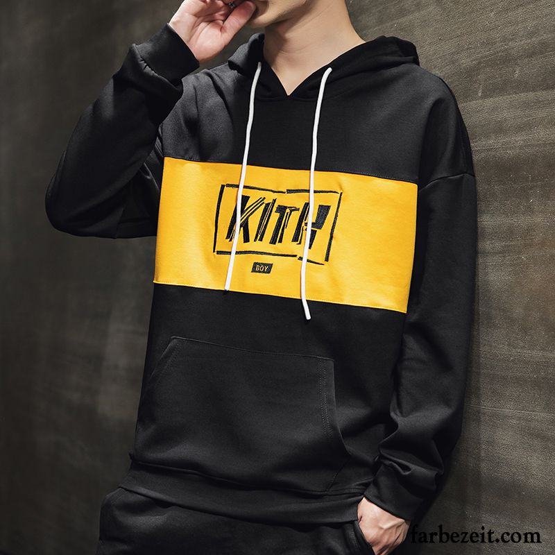 Hoodie Herren Überzieher Mit Kapuze Trend Mantel Lose Hoodies Gelb