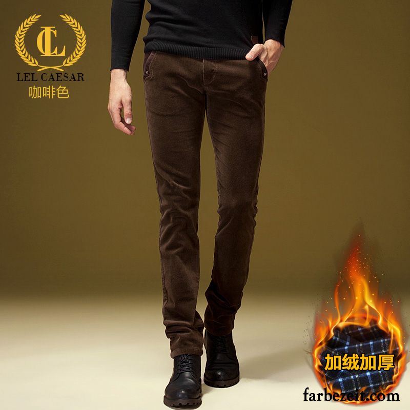 Hosen Mode Herren Dünn Lange Plus Samt Schlank Hose Herbst Elastisch Freizeit Winter Trend Billig