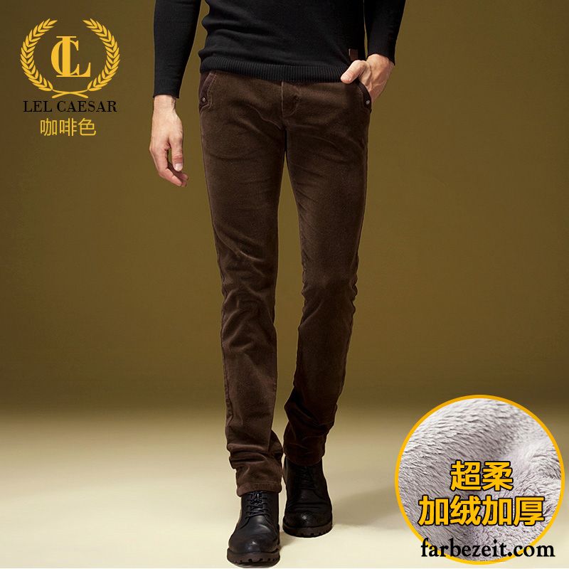 Hosen Mode Herren Dünn Lange Plus Samt Schlank Hose Herbst Elastisch Freizeit Winter Trend Billig