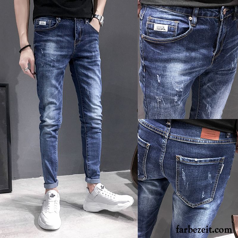 Hosen Männer Jeans Schwarz Herren Freizeit Lange Schlank Trend Jeans Feder Herbst Dünn Elastisch Günstig