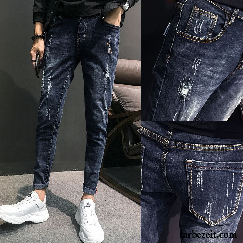 Hosen Männer Jeans Schwarz Herren Freizeit Lange Schlank Trend Jeans Feder Herbst Dünn Elastisch Günstig