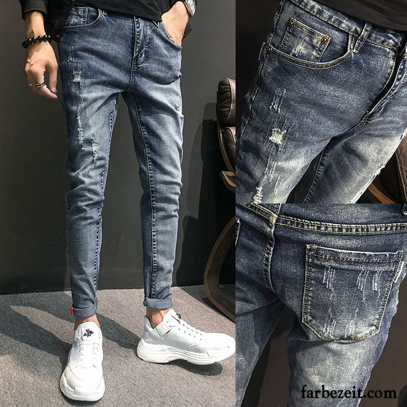 Hosen Männer Jeans Schwarz Herren Freizeit Lange Schlank Trend Jeans Feder Herbst Dünn Elastisch Günstig