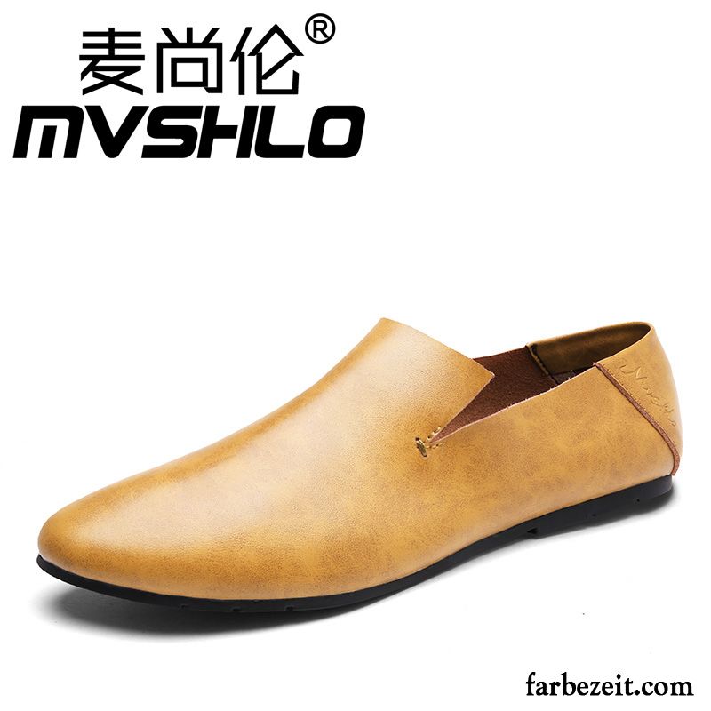 Italienische Schuhe Online Shop Günstig Faul Neue Feder Echtleder Schuhe Lederschue Grau Casual Herren Jugend Weiche Sohle