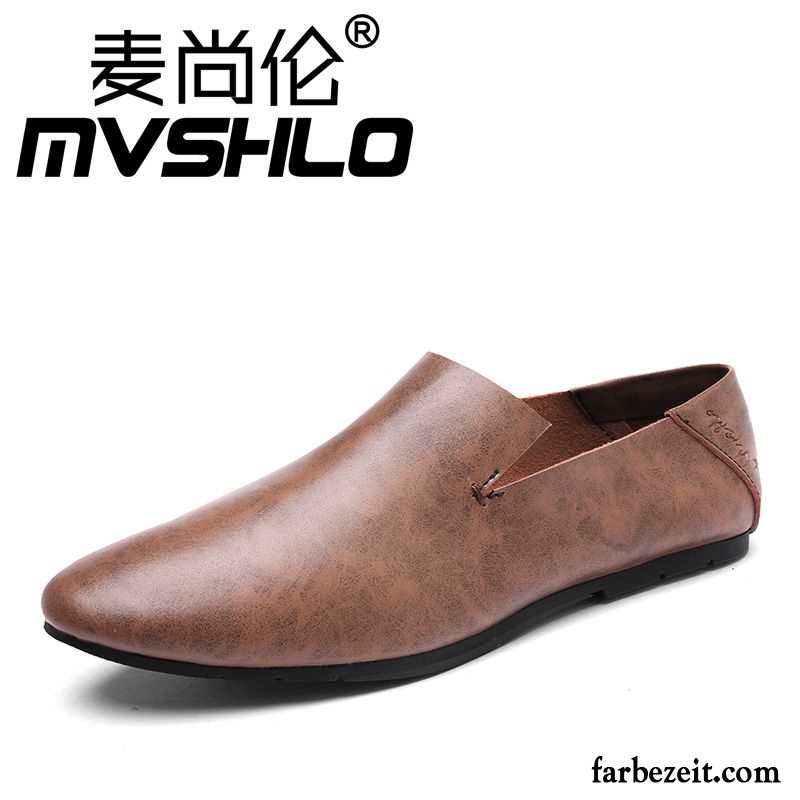 Italienische Schuhe Online Shop Günstig Faul Neue Feder Echtleder Schuhe Lederschue Grau Casual Herren Jugend Weiche Sohle