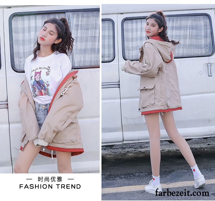 Jacke Damen Übergang Grün Überzieher Werkzeugbau Neu Retro Jacke Schüler Herbst Trend Feder Lose Günstig