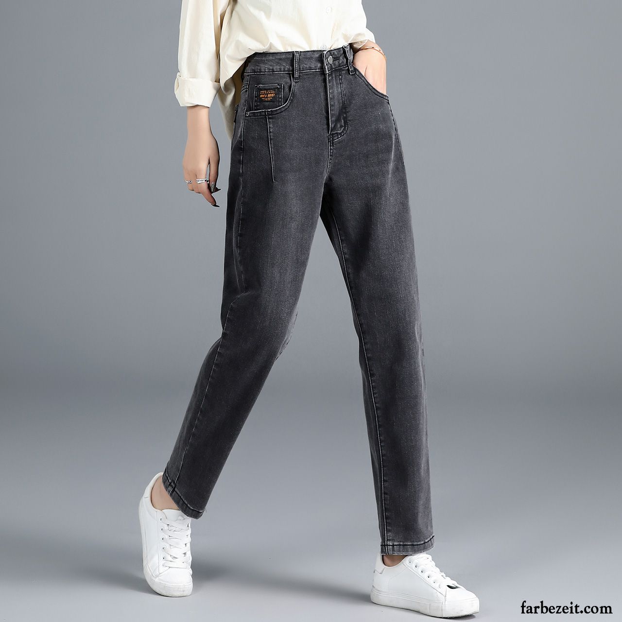 Jeans Damen Harlan Hohe Taille Lose Dünn Hose Sommer