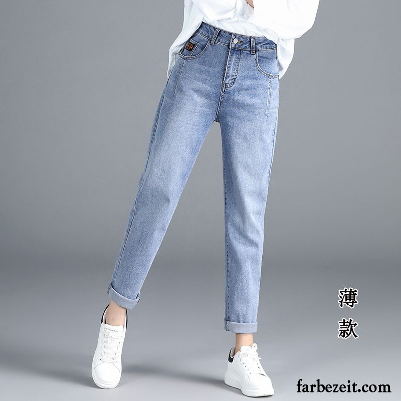 Jeans Damen Harlan Hohe Taille Lose Dünn Hose Sommer