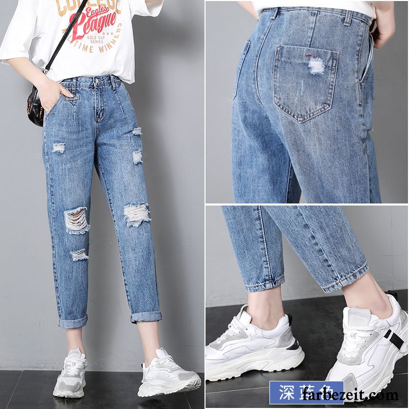 Jeans Damen Trend Schüler Sommer Neu Harlan Retro Hellblau