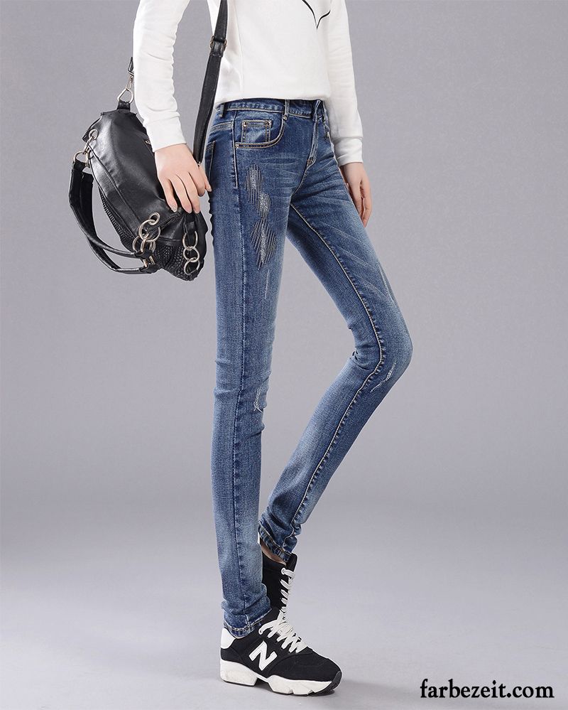 Jeans Für Frauen Jeans Winter Damen Hose Dünn Elastisch Neu Warme Herbst Schlank Plus Samt Günstig