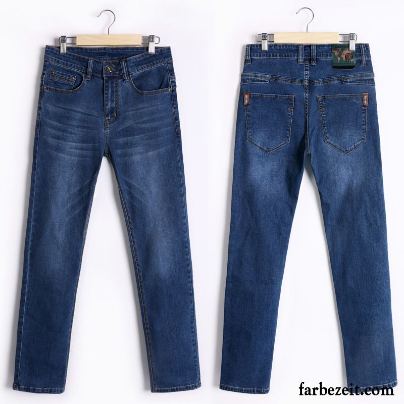 Jeans Herren Braun Hose Dick Gerade Schlank Jeans Elastisch Lange Winter Große Größe Ultra Herbst Schmales Bein Elastizität Verkaufen