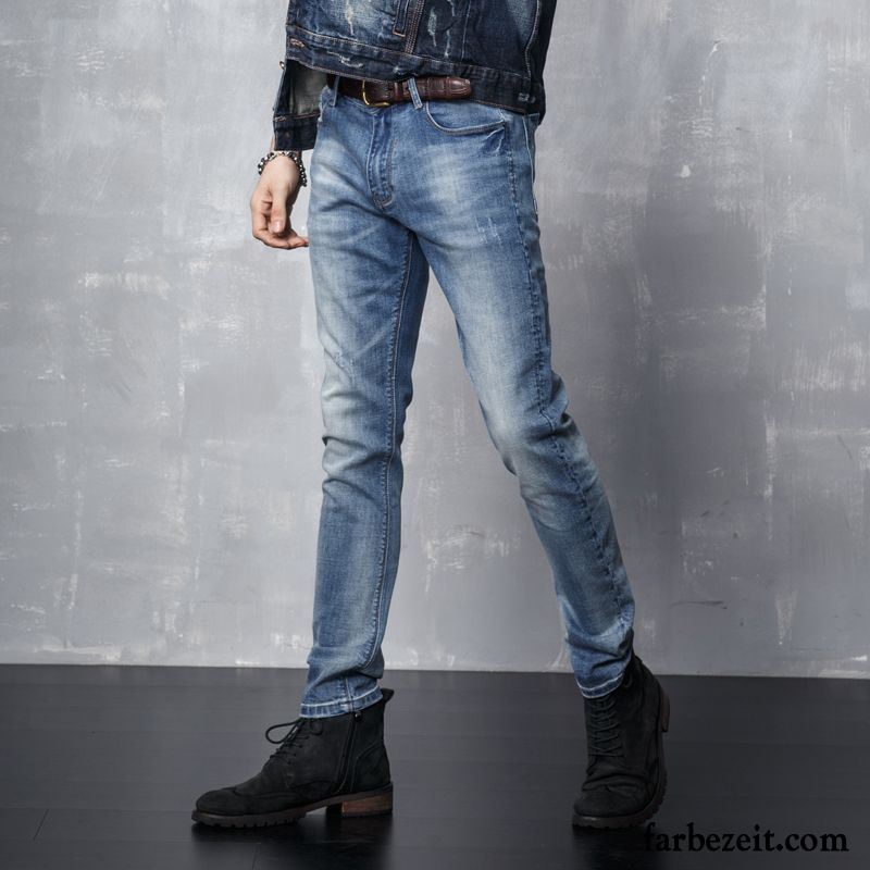 Jeans Herren Lange Jugend Trend Neu Sommer Hose Hellblau