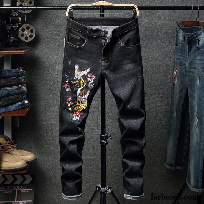 Jeans Herren Lange Sommer Freizeit Harlan Trend Große Größe Blau