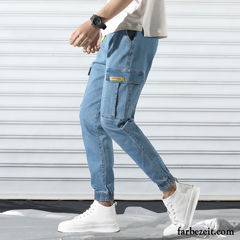 Jeans Herren Lose Feder Trend Hose Harlan Herbst Hellblau