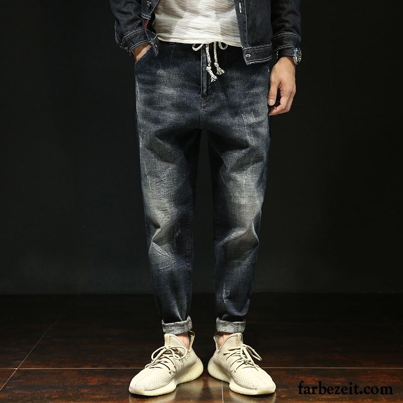 Jeans Herren Lose Große Größe Freizeit Harlan Elastisch Trend Blau