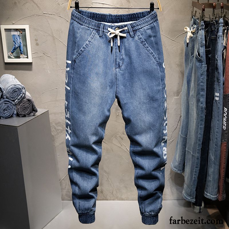 Jeans Herren Schüler Dünn Sommer Retro Trend Lose Schwarz