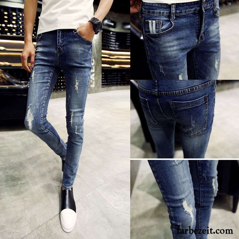 Jeans Hose Herren Löcher Herbst Trend Jeans Winter Schlank Dünn Hose Lange Neu Günstig