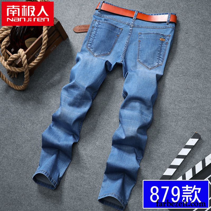 Jeans Leggings Herren Sommer Lange Blau Gerade Feder Trend Jeans Schlank Freizeit Hose Kaufen