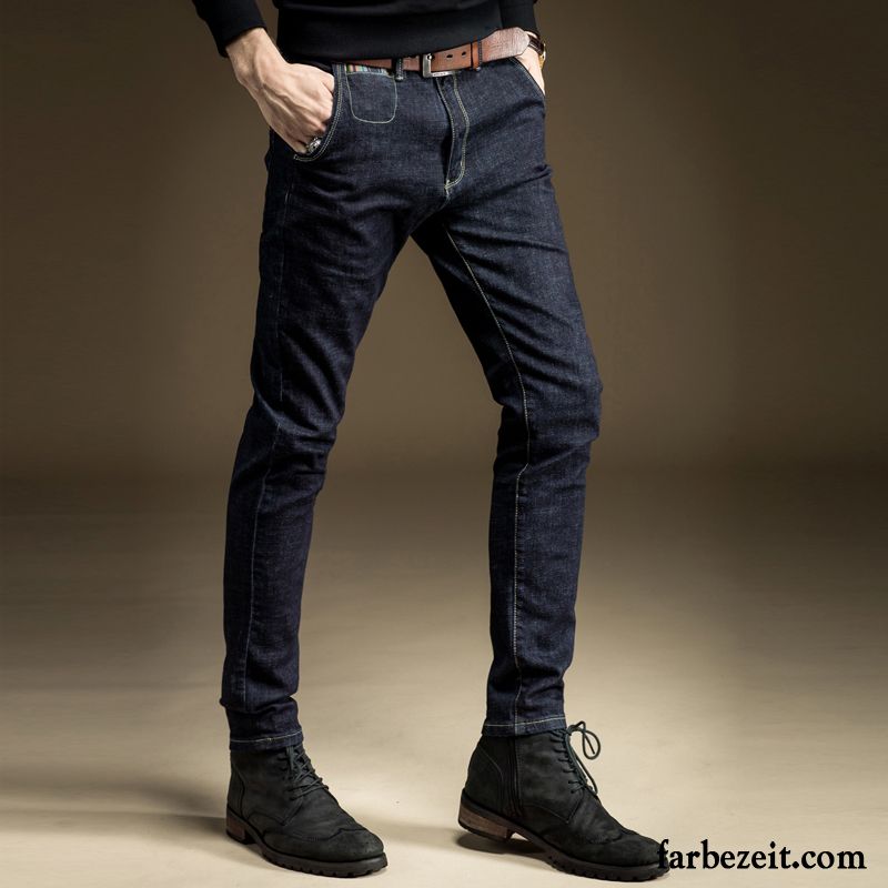 Jeans Weiß Herren Schlank Schwarz Elastisch Gerade Winter Jugend Schmales Bein Lange Herbst Trend Jeans Hose Kaufen