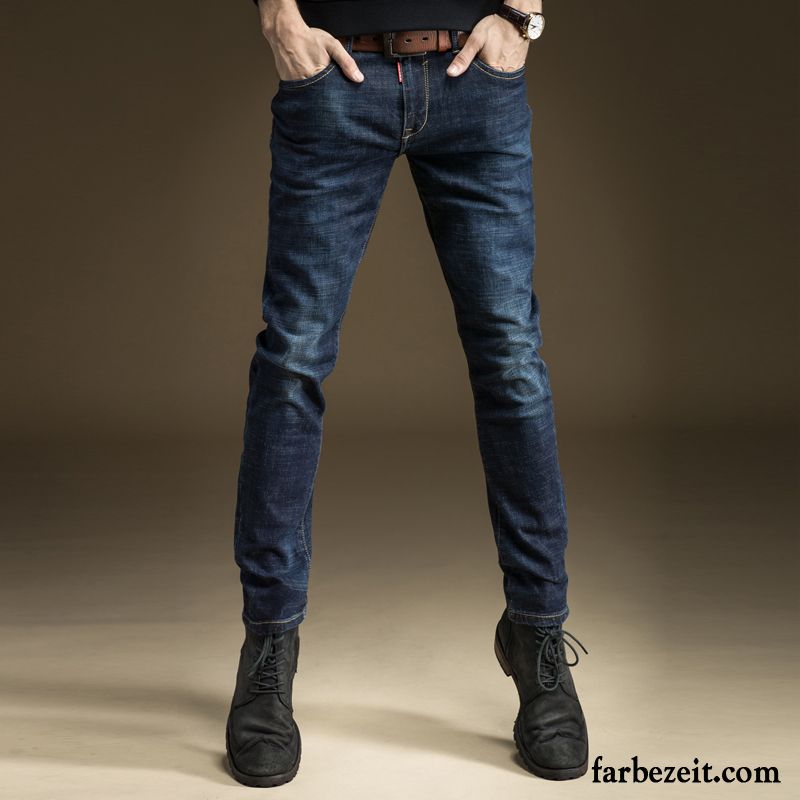 Jeans Weiß Herren Schlank Schwarz Elastisch Gerade Winter Jugend Schmales Bein Lange Herbst Trend Jeans Hose Kaufen