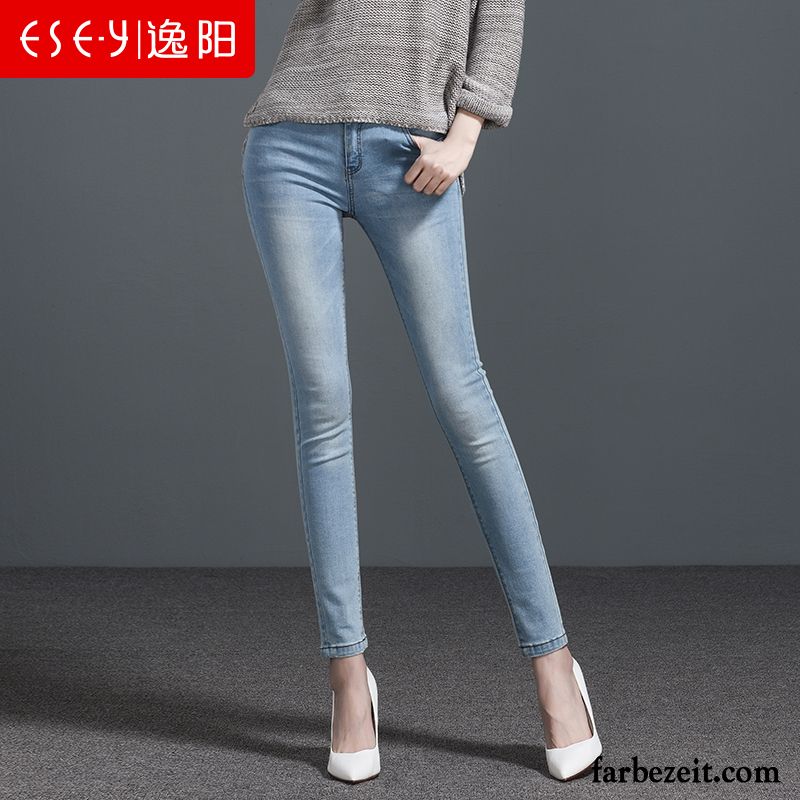 Jeanshosen Für Damen Schlank Dünn Neu Hose Jeans Bleistift Hose Winter Herbst Schwarz Günstig