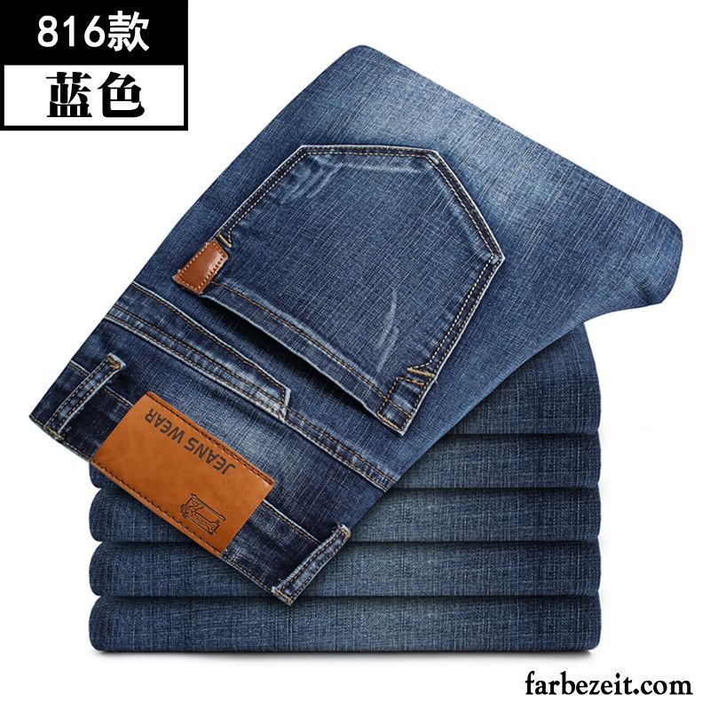Jeanshosen Männer Elastisch Herbst Jugend Jeans Hose Gerade Herren Winter Große Größe Lange Plus Samt Elastizität