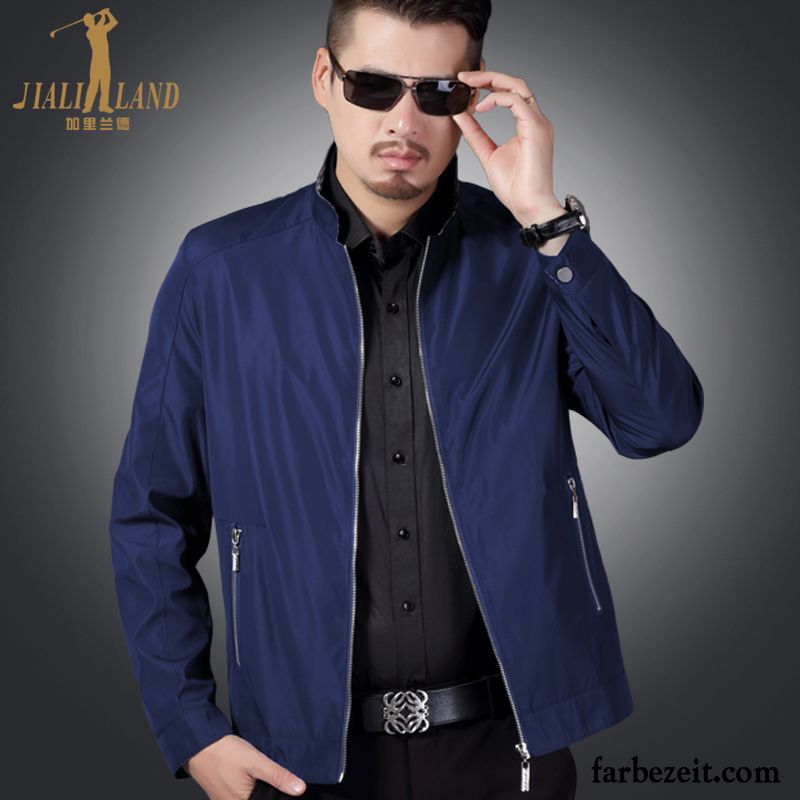 Jeansjacke Lederärmel Herren Überzieher Winter Dünn Freizeit Herbst Stehkragen Jacke Verkaufen