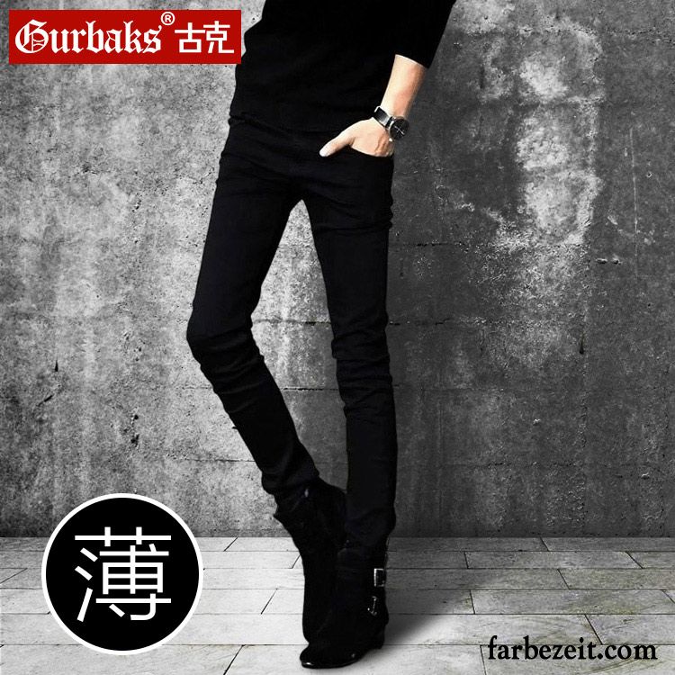 Jogginghose Jeans Herren Herbst Schwarz Dünn Hose Lange Freizeit Jeans Plus Samt Winter Schlank