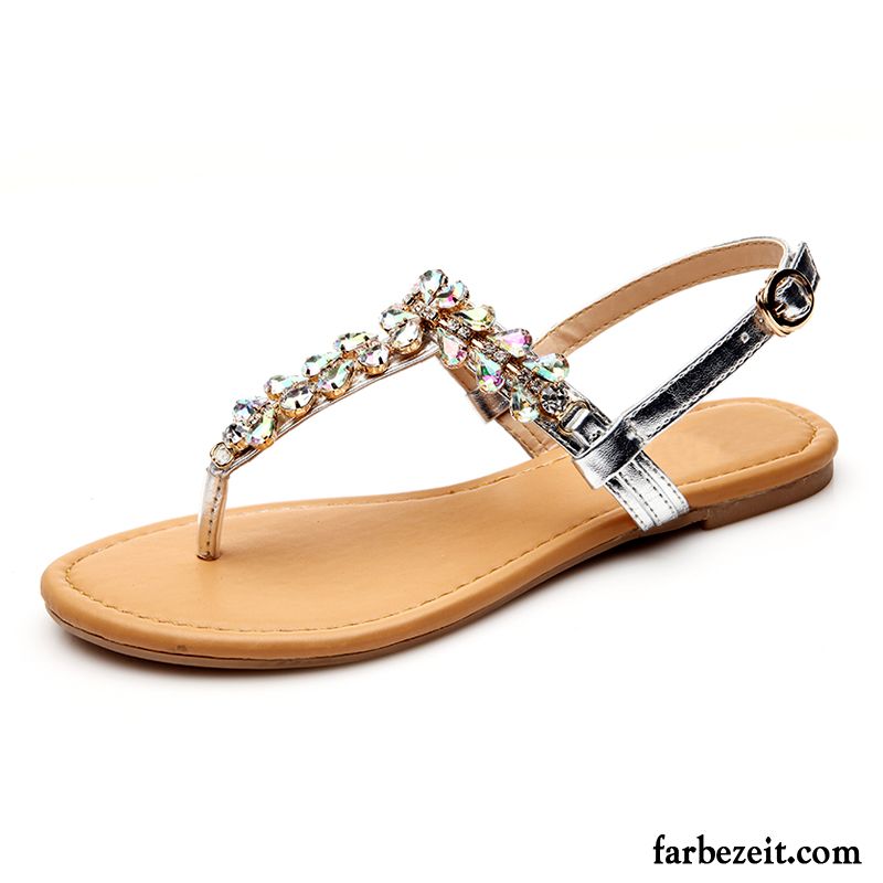 Keilabsatz Sandalen Schwarz Süß Flache Rom Schuhe Neue Produkte Rutschsicher Damen Strand Sandalen Billig