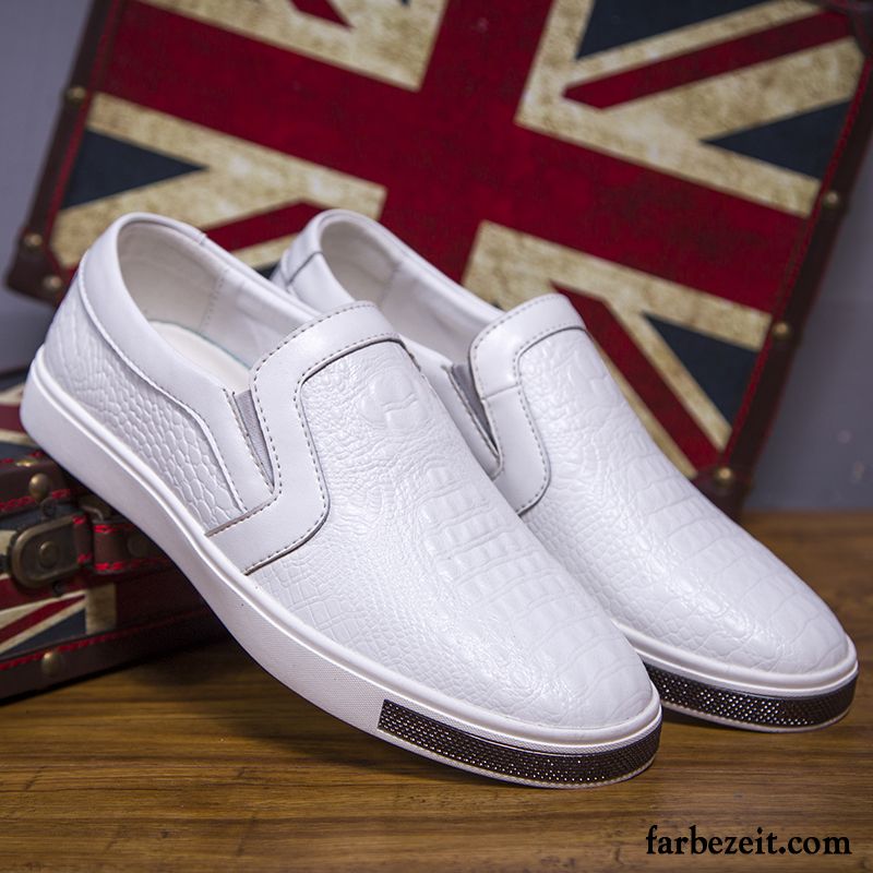 Klassische Herrenschuhe Casual Lederschue Feder Trend Skaterschuhe Echtleder Halbschuhe Slip-on Herren England Faul