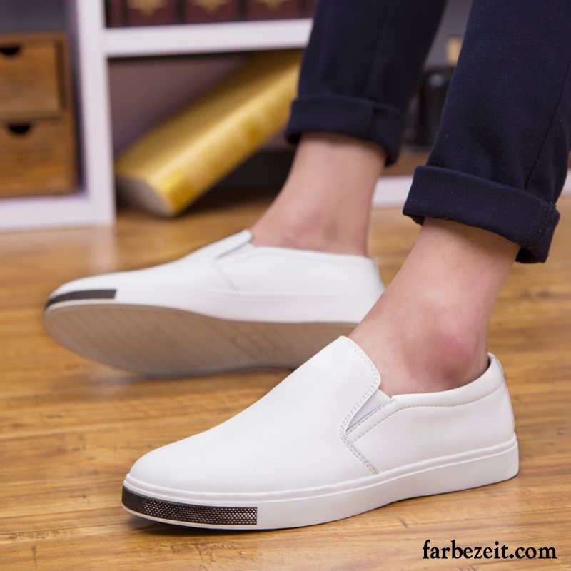 Klassische Herrenschuhe Casual Lederschue Feder Trend Skaterschuhe Echtleder Halbschuhe Slip-on Herren England Faul