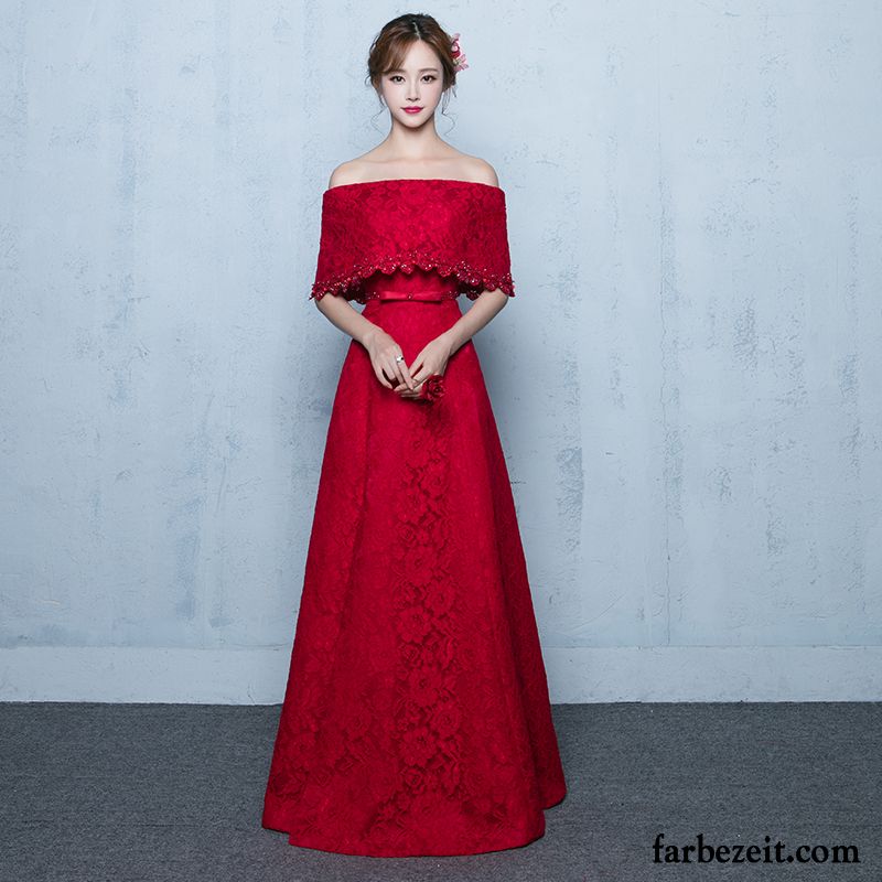 Kleid Royalblau Kurz Damen Dünn Langer Abschnitt Herbst Winter Neu Abendkleid Rote Heiraten Rabatt