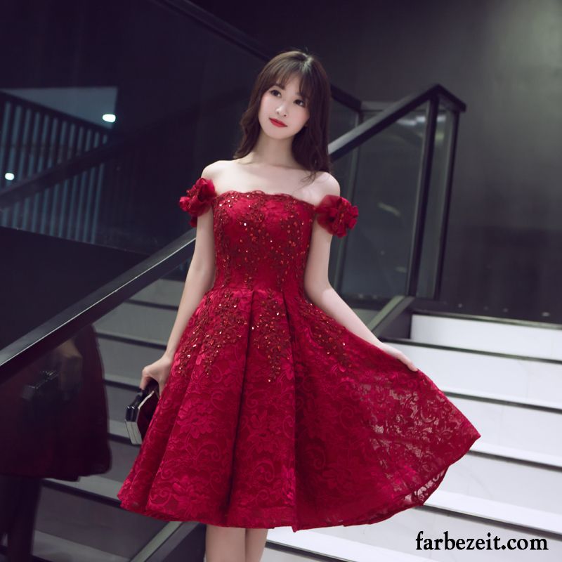 Kleider Günstig Online Bestellen Rote Winter Kleid Kurzer Absatz Hochzeit Neu Herbst Günstig