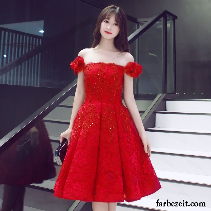 Kleider Günstig Online Bestellen Rote Winter Kleid Kurzer Absatz Hochzeit Neu Herbst Günstig