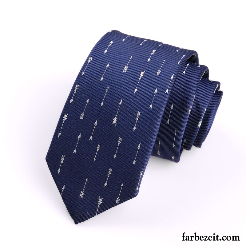 Krawatte Herren 6cm Verheiratet Schmale Beruf Unregelmäßige Muster Dunkelblau Blau