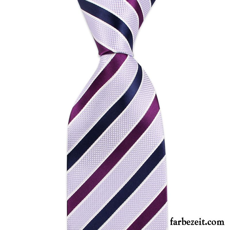Krawatte Herren Business Formelle Kleidung Bräutigam Streifen Geschenkbox Feine Purpur Lila Dunkel Hell