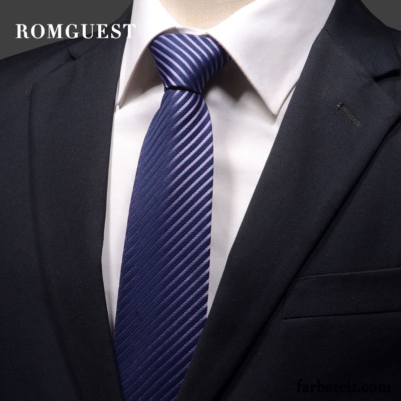 Krawatte Herren Formelle Kleidung Beruf Trend Business Verheiratet Streifen Blau Purpur Lila Weiß Schwarz