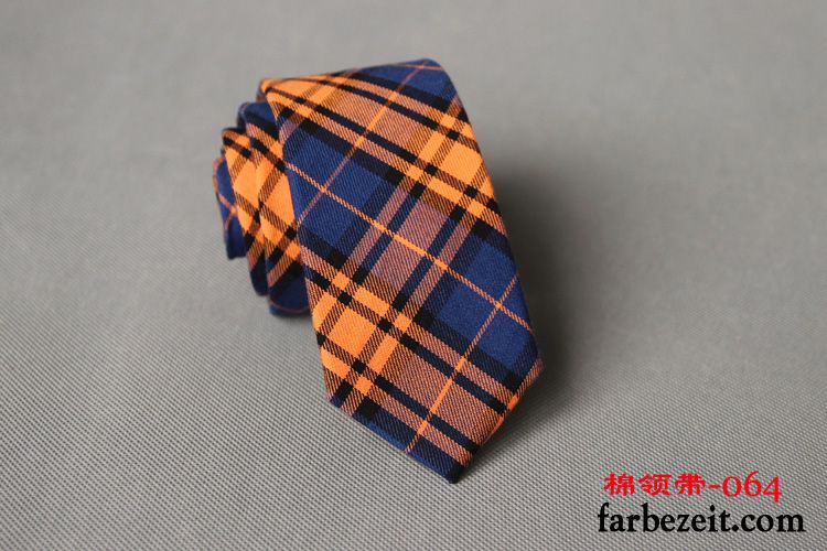 Krawatte Herren Stoff Mode Streifen Baumwolle 100% Baumwolle Retro Ebene Gelb